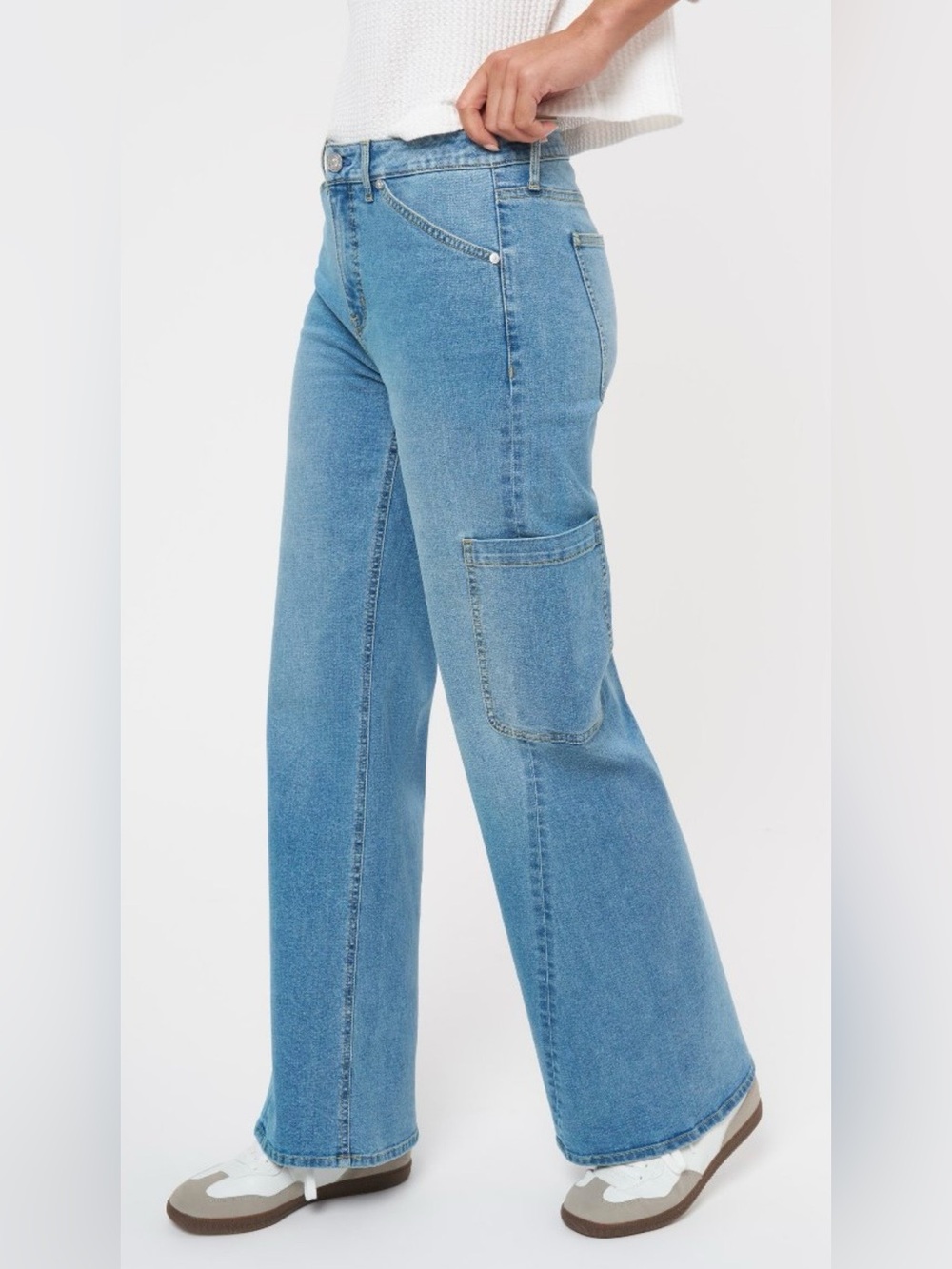 NWT Seven Light Blue Wide-Leg Carpenter Jeans for Women size 6